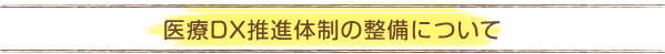 医療DX推進体制の整備について